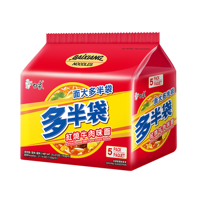 白象多半袋红烧牛肉味面
